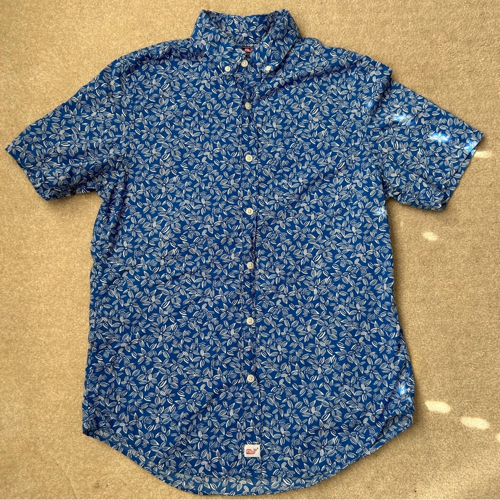 Vineyard Vines Slim Fit Murray Gilded Short Sleeve Button Down Shirt Men’s Small
